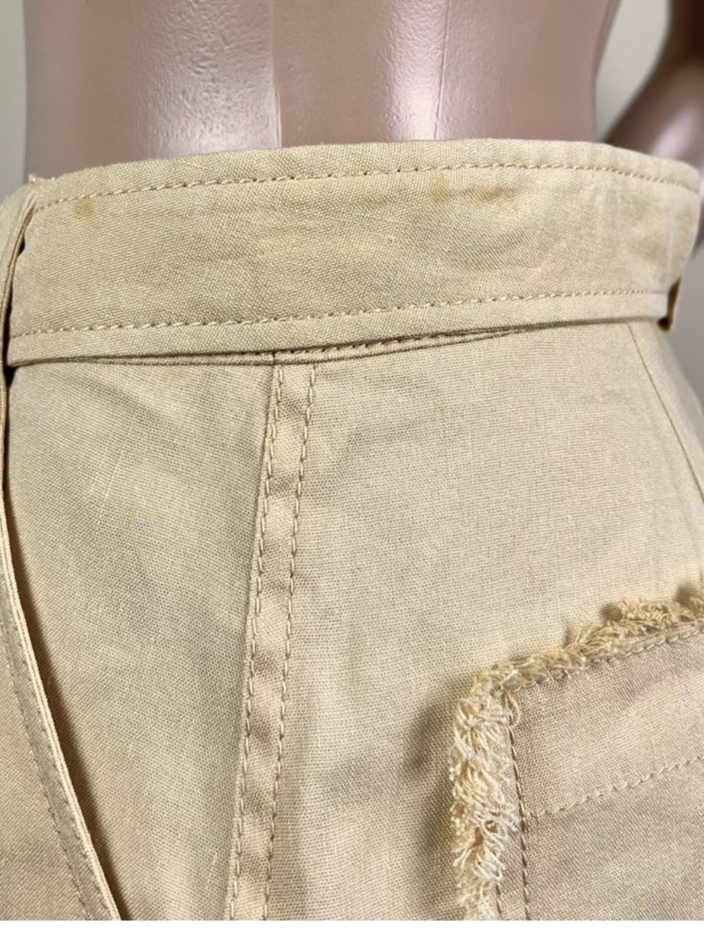 NEW JONATHAN SIMKHAI REVOLVE BEIGE HIGH-WAISTED SHORTS - Picture 7 of 11